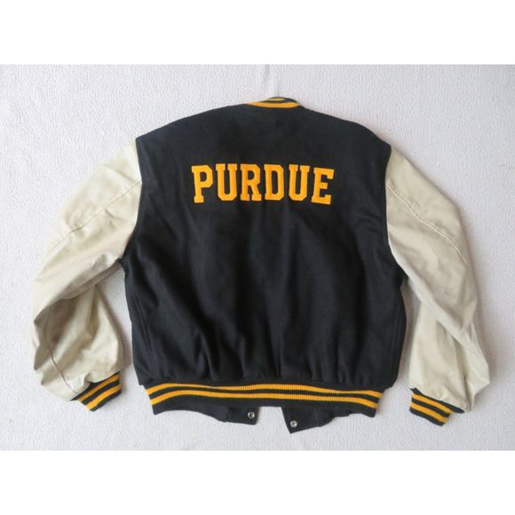 Champion Other - rare vintage 70's champion purdue varsity jacket wool leather size large mens